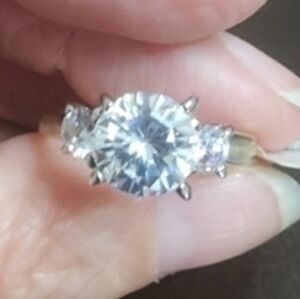 Gold-Plated Two-Tone CZ Ring Size 8